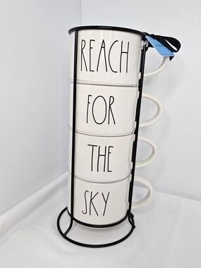 Rae Dunn Stacked Ceramic Mugs Toy Story REACH FOR THE SKY